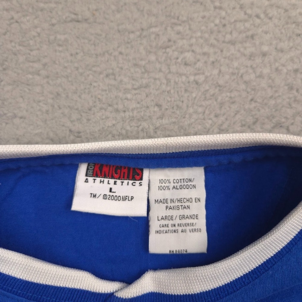 Vintage 2000 Indianapolis Colts Pro Knit Shirt Mens L Blue 3/4 Sleeve NFL - Picture 3 of 9